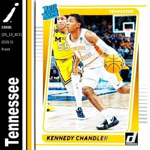 Tennessee Volunteers (Kennedy Chandler) - CBKBL [25_12_KC1] - Rookie Card (RC)
